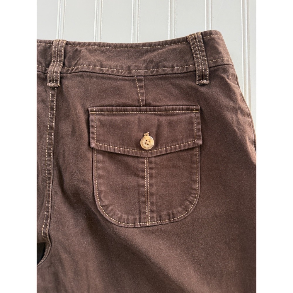 Eddie Bauer Bermuda Shorts Women's 8 Brown Cotton Stretch Pockets - Picture 10 of 10